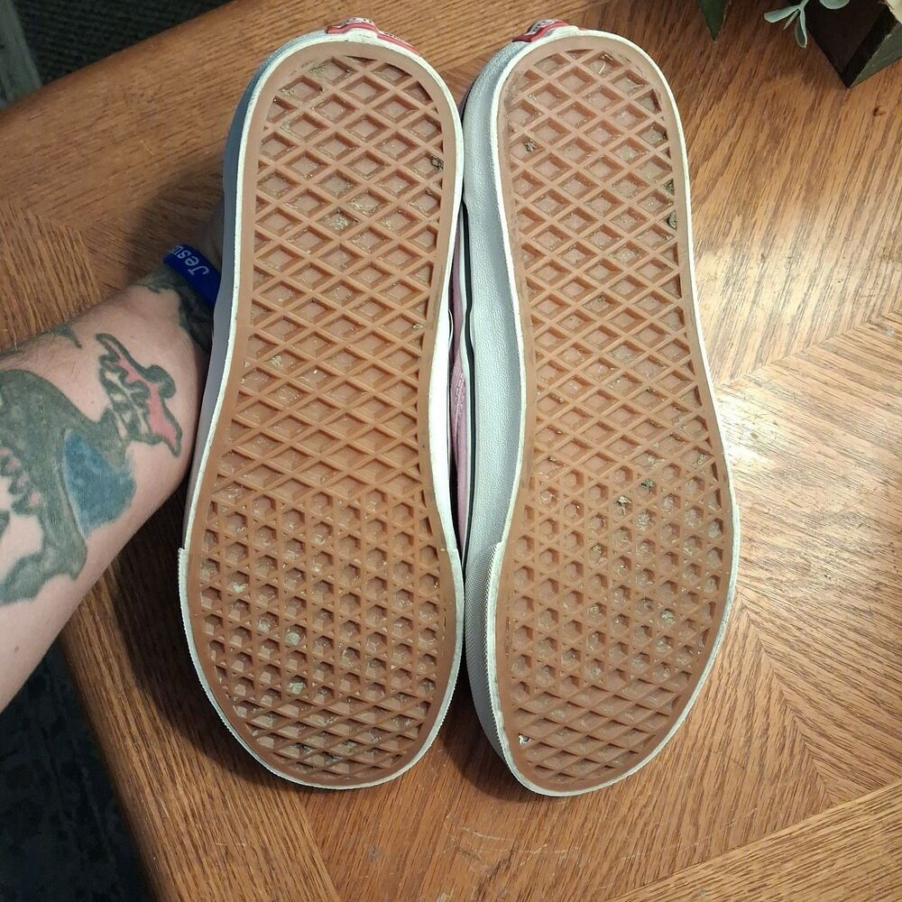 Vans White Pink Classic Slip On Unisex Low Top Women Size 9.5 Men Size 8 Adult - Picture 10 of 10